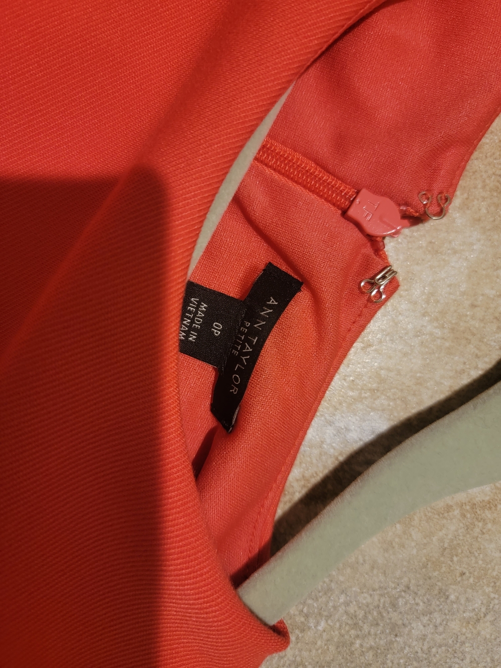 Ann Taylor Bright Orange Short-Sleeve Midi Dress - Picture 3 of 4